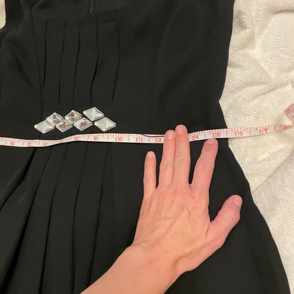 Loft Pleated Skirt Dress Sz 6 Black Zip Up - Picture 11 of 12